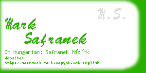 mark safranek business card